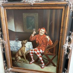 Classic Painting With Ornate Wooden Frame