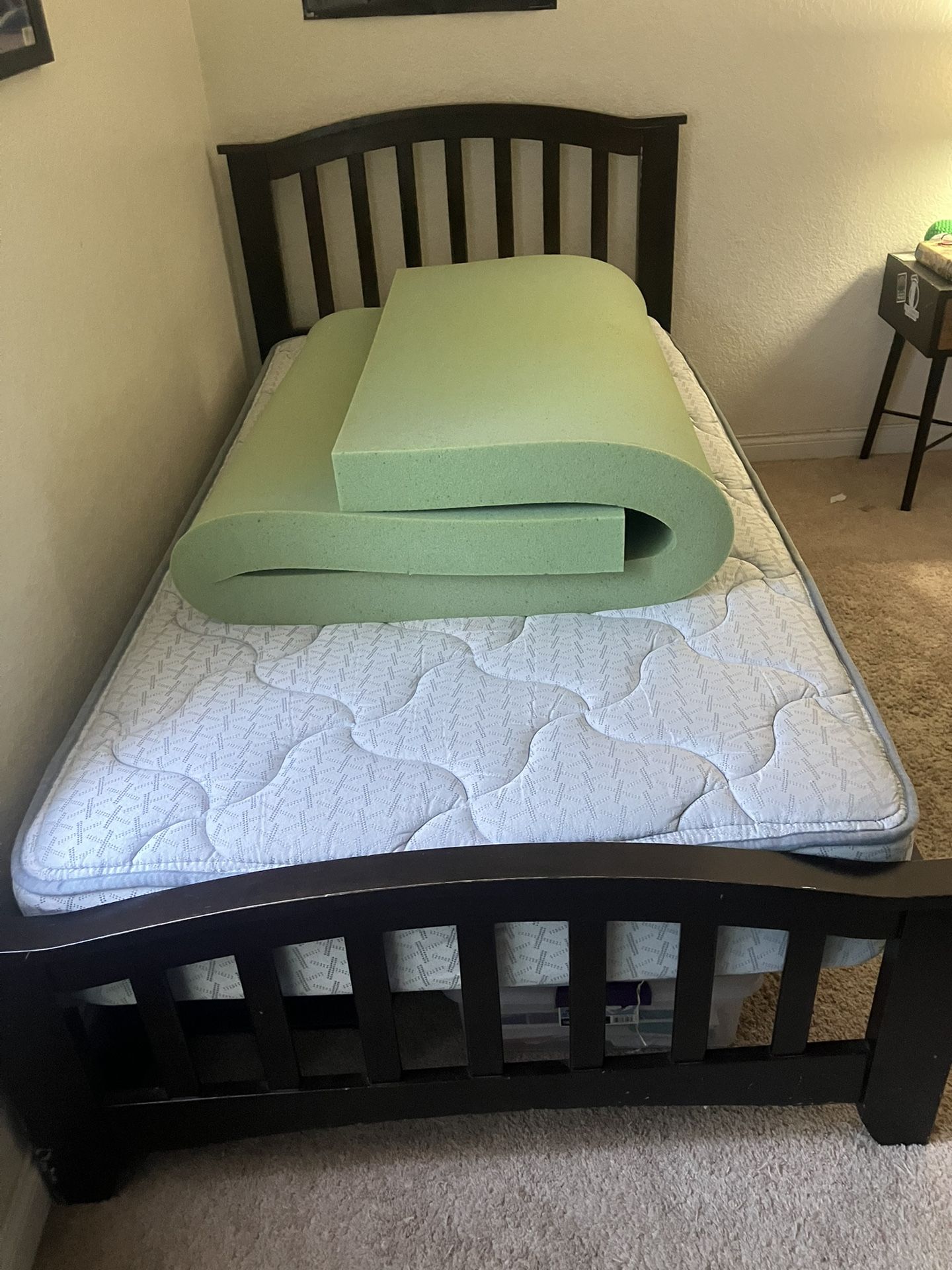 $80 Wood Framed Twin Sized Bed