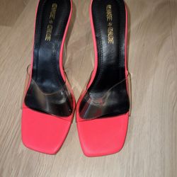 Hot Pink Clear Wedge Sandal size 9