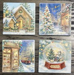 Christmas Themed Ceramic Coasters