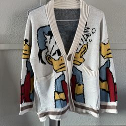 Donald Duck Cardigan. Oversized. Fits like med/large
