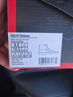 Vans Sk8-Hi Reissue Stranger Things Size 9