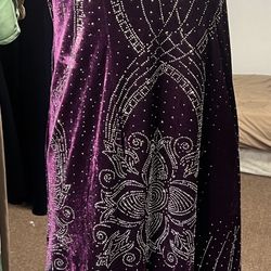 Women Long Velvet Dress 
