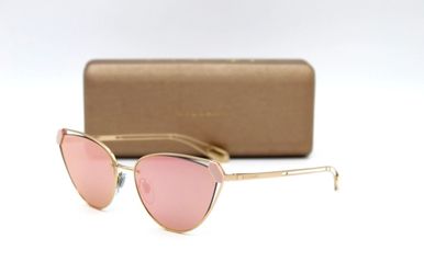 BVLGARI BV6115 Women’s Cat Eye Sunglasses Rose Gold Pink Mirror 58-16-140 Case