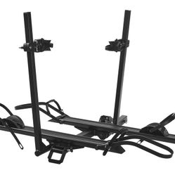 2-Bike Hitch Electric Bike Rack, Folding Fat Tire E-Bike Carrier, 200 LBS Capacity, Fits 2'' Receiver, Anti-falloff 360° Swirl Structure