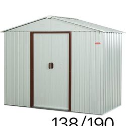 8x4 ft Outdoor Metal Storage Shed with Sliding Door, Garden Tool Shed with Foundation, for Backyard, Patio, Garage, Lawn,m