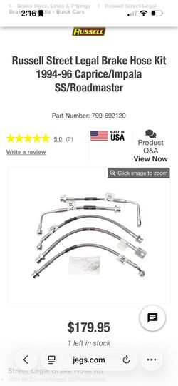 94-96 Impala SS Steel Braided Brake Lines