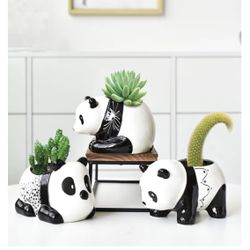 Panda Planter Pots! Set Of 3. Brand New!
