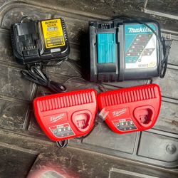 Dewalt / Milwaukee / Makita Chargers
