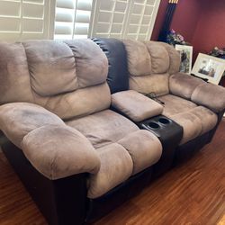 Two Couches (Both W/ recliners)