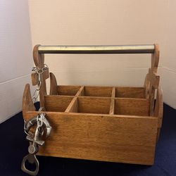 Wooden Anchor Themed Beverage And Can Opener 