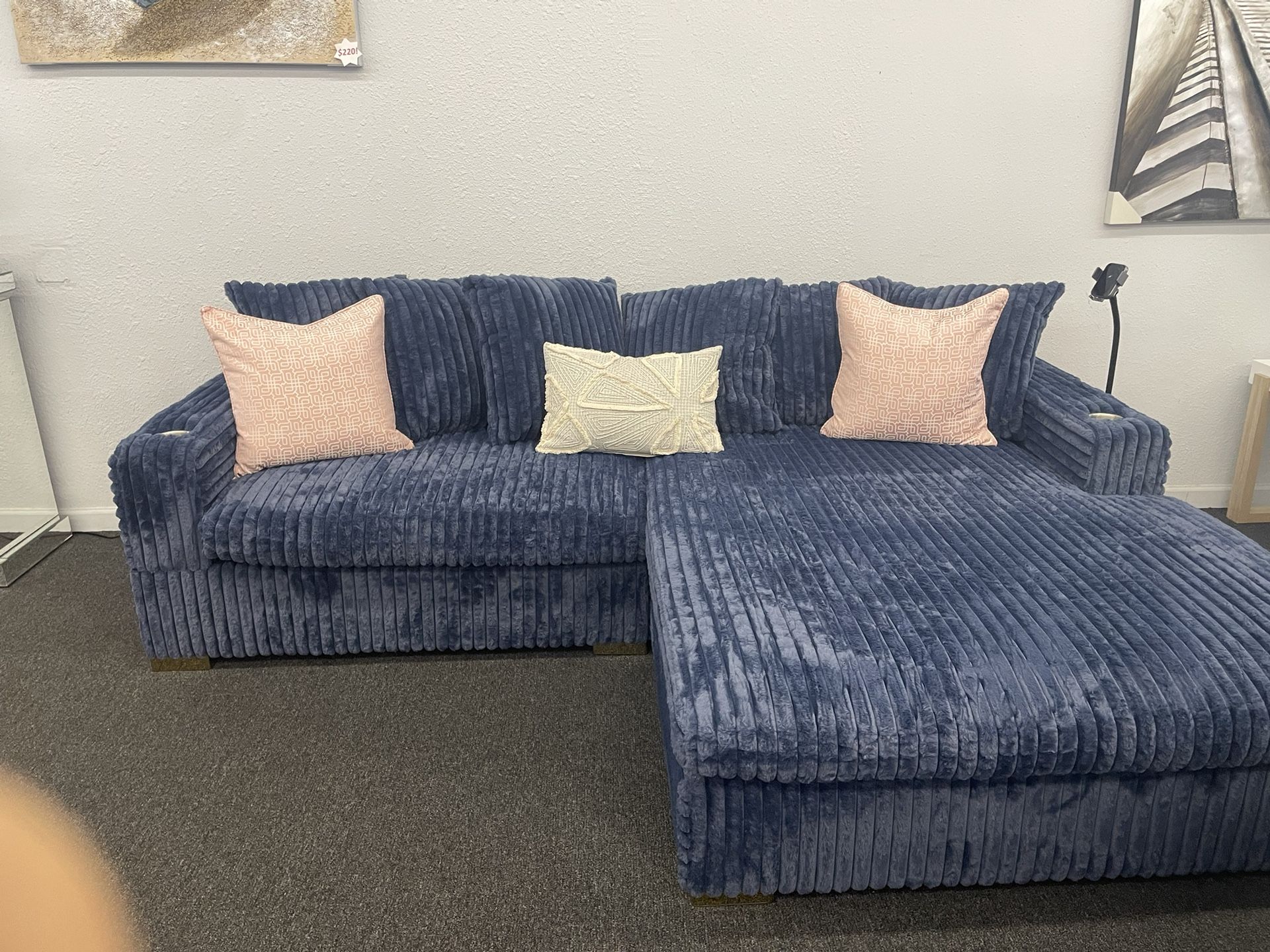 Corduroy Sofa Chaise 
