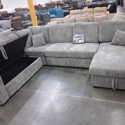 XL- Sectional Sofa With Pull-out Bed & Storage Brand New 