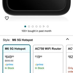 NETGEAR Nighthawk M6 5G Mobile Hotspot, 5G Router with Sim Card Slot, 5G Modem, Portable WiFi Device for Travel, Unlocked with Verizon, AT&T, and T-Mo