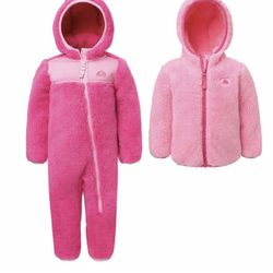 Snozu Infant Fleece Jacket & Snowsuit 2 Piece Set Pink 18M