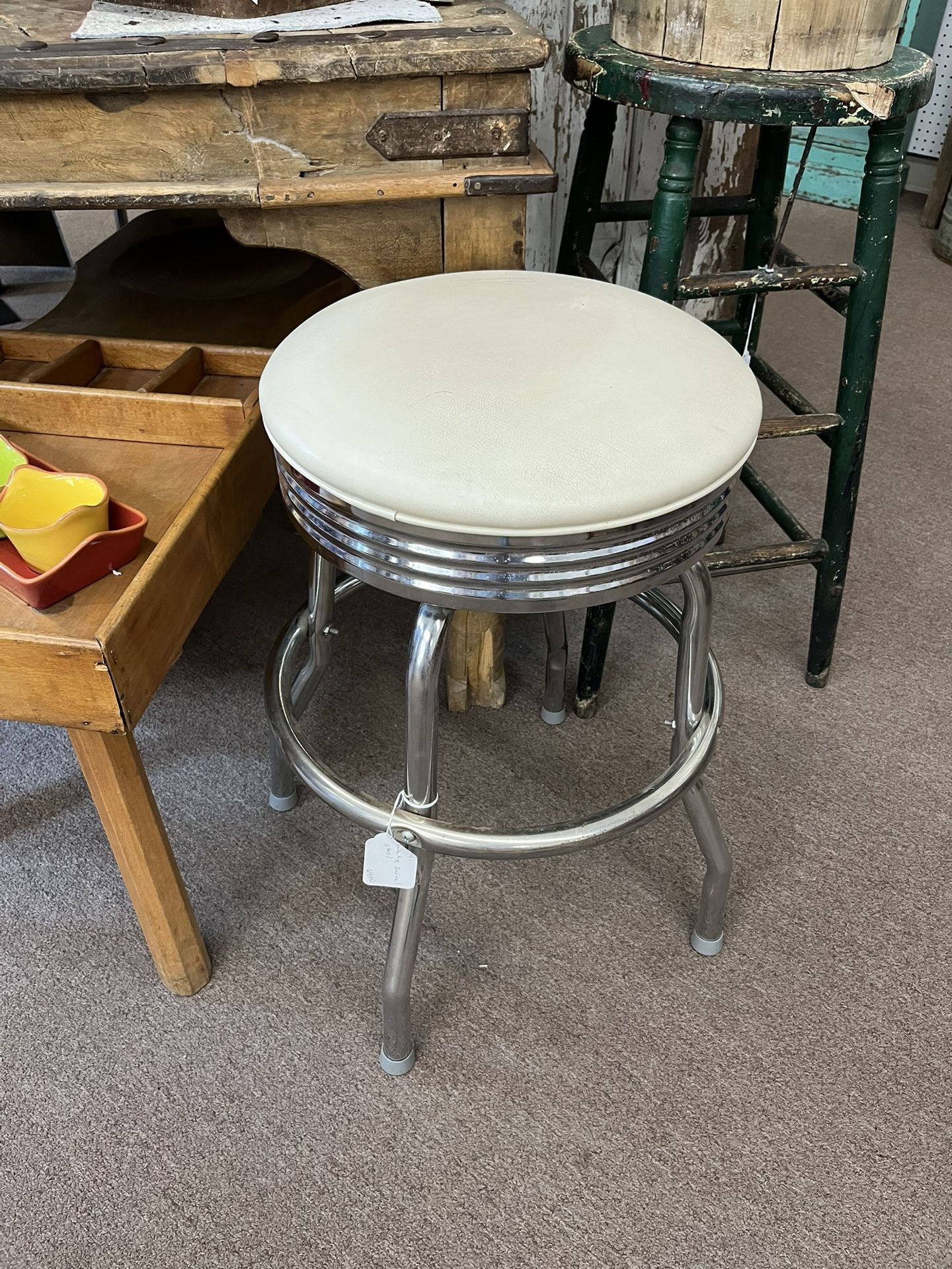 White Swivel Stool