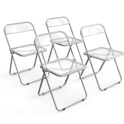 Set Of 4 Acrylic Folding Chairs