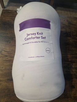 Jersey Knit All Season Comforter Set ( Full)