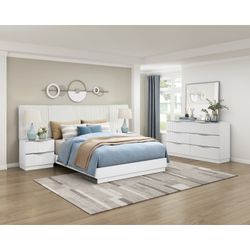 8 PC BEDROOM SET NEW IN BOX (MATTRESS AND CHEST SOLD SEPARATELY)