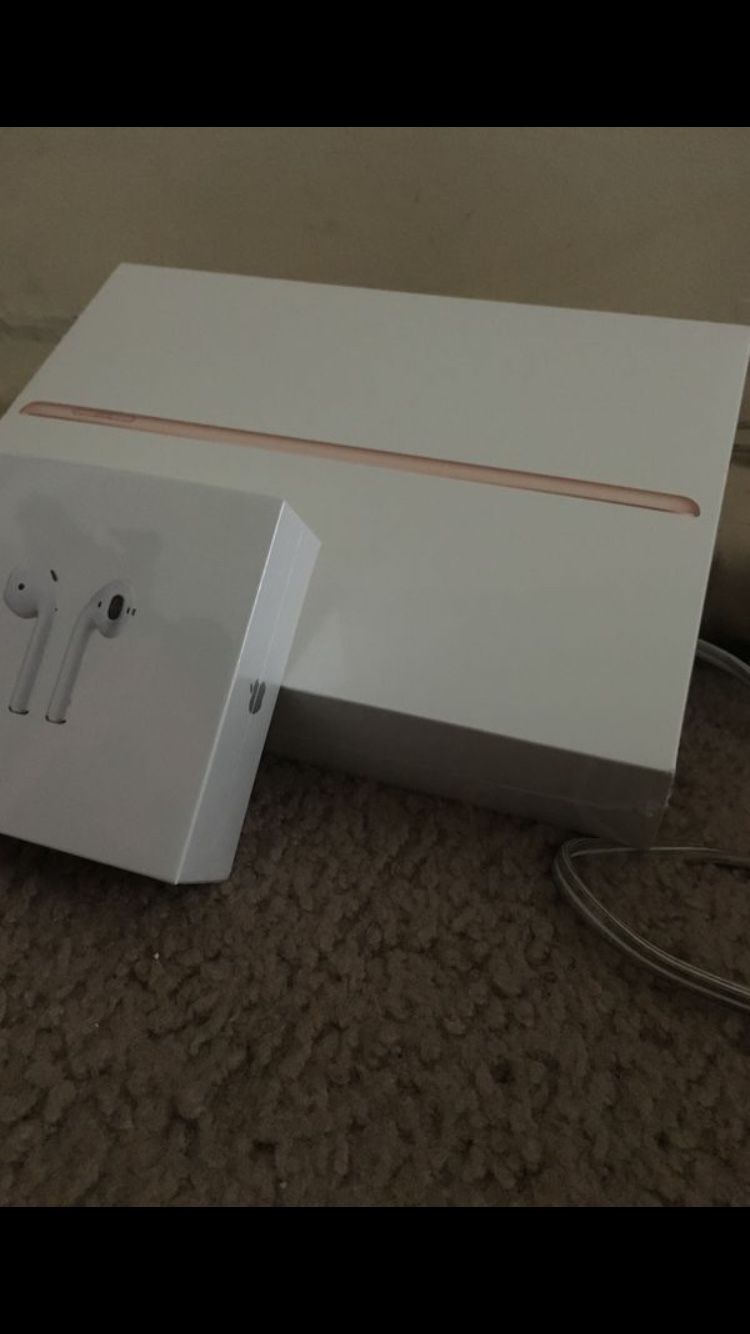 iPad 6th gen & AirPods brand new everything