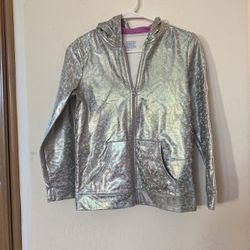 More Than Magic Girl’s Siver Holographic Bomber Jacket 10-12