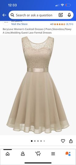 Lace Formal Dresses - Champagne color - Short A Line