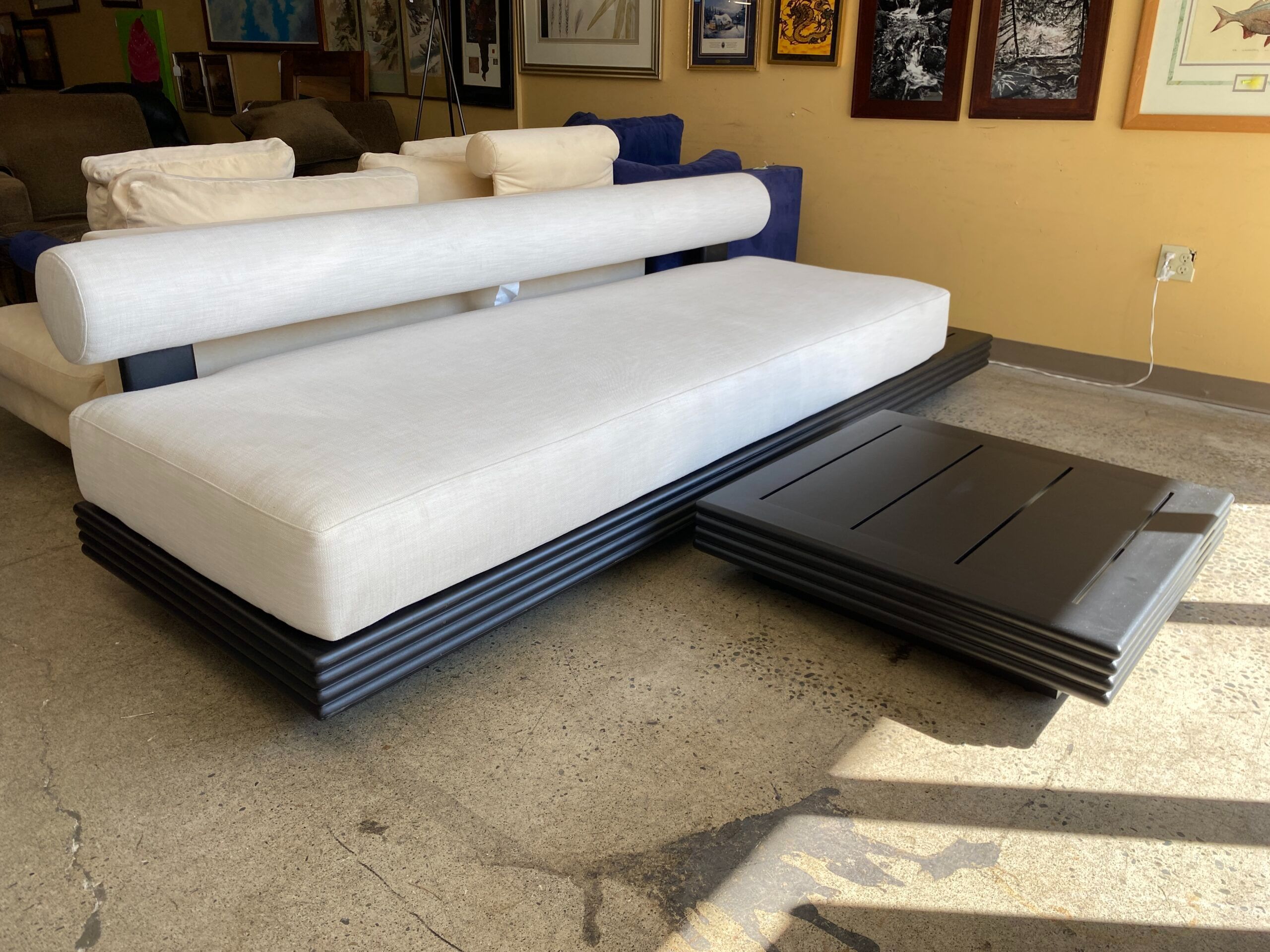 RESTORATION HARDWARE Bondi Aluminium Right-Side Table Armless Sofa w/ Aluminium Table