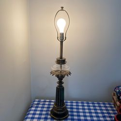 1960s Vintage Stiffel Hollywood Regency Starburst Brass and Glass Tall Table Lamp
