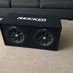 Two 12 Sub Woofers Custom Box With Amp Attached 