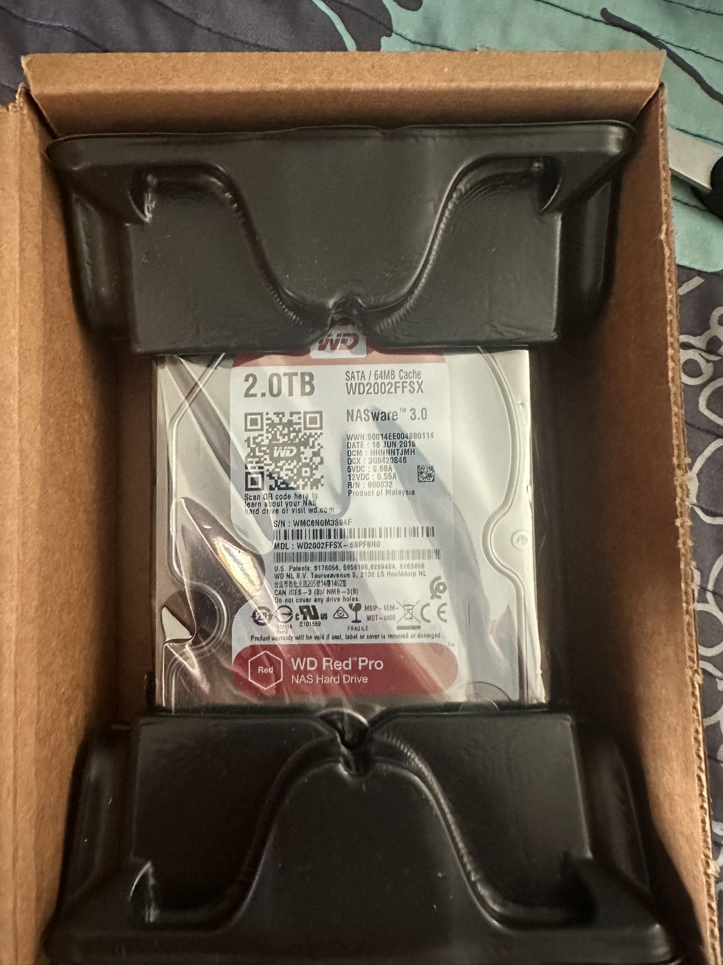 Western Digital 2TB WD Red Pro NAS Internal Hard Drive - 7200 RPM Class, SATA 6
