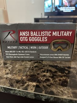 Rothco ANSI Ballistic Military OTG Goggles – Tactical Eye Protection (New)