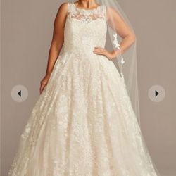 Oleg Cassini Wedding Dress and Veil