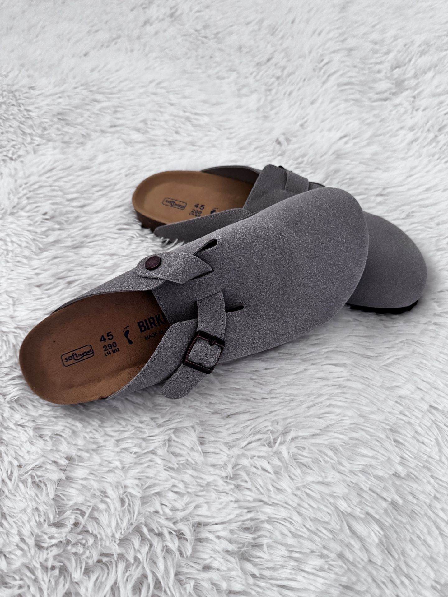 Suede Leather Clogs Men Size 12 Birkenstock Look 