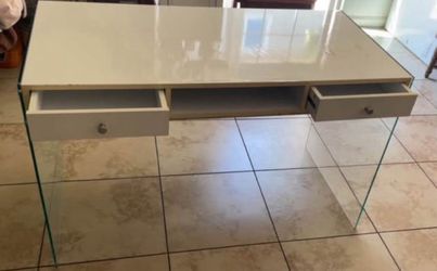White desk with some small damage on top