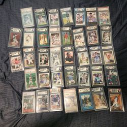 LOT of 37 MASSIVE ALL BASEBALL SLAB BLOWOUT SALE TODAY ONLY! GRIFFEY JR. CAL RIPKEN ROOKIES STARS LEGENDS PSA BONDS MADDUX SANDBERG ICHIRO CAMANERO CL