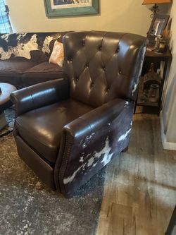 Like New Cow Hide Leather Recliner