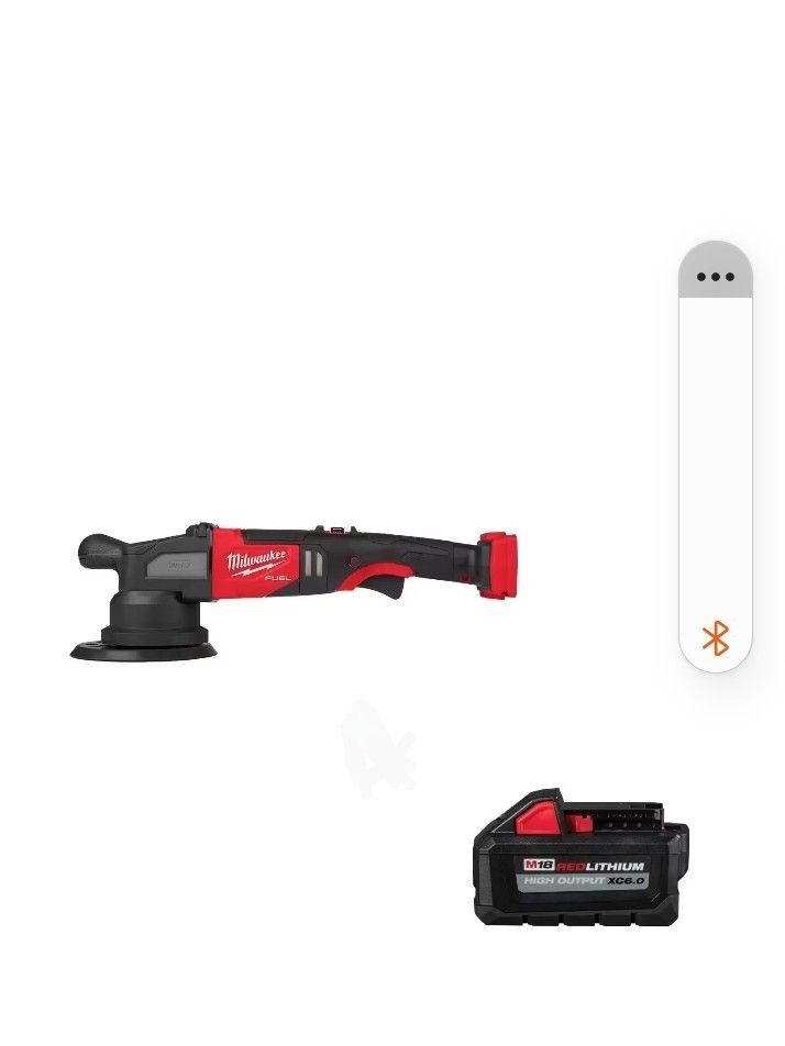 Milwaukee 2684-20 M18 FUEL Orbital Polisher w/ M18 6.0 High Output Battery Pack, New