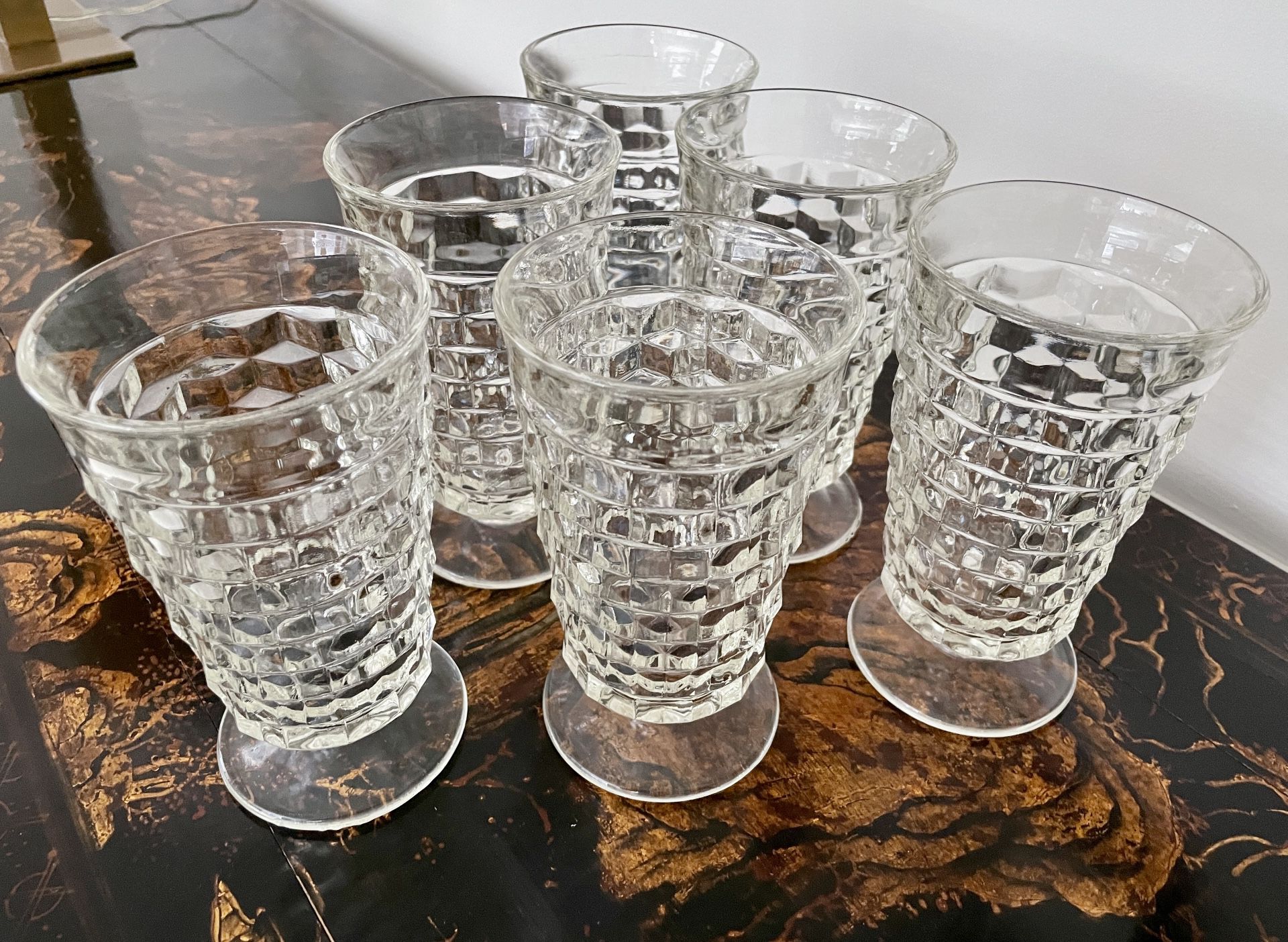 Set of 8 Vintage Whitehall by Colony Footed Glasses