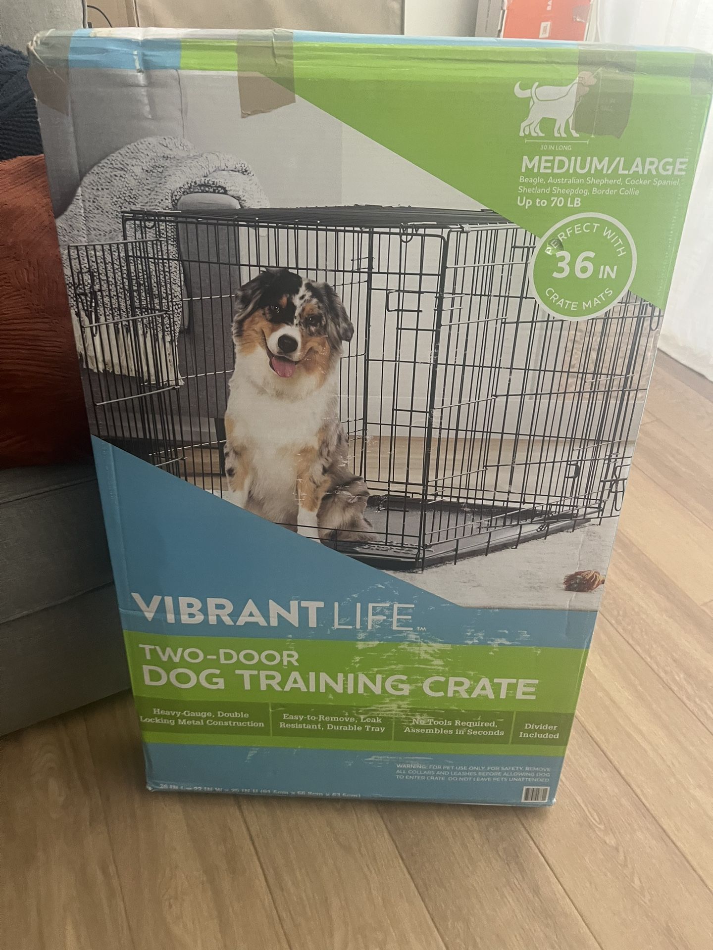 Med/Lg Two Door Metal Dog Crate