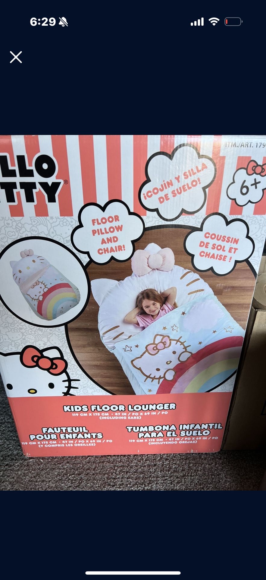 hello kitty kids floor lounger