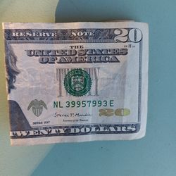 Billete de $20. 
