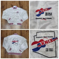 Vtg KNIX Arizona's Best Country Radio Station Satin Bomber Jacket 