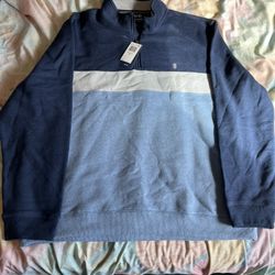 IZOD Men's Advantage Performance Quarter-Zip Fleece Blue Pullover