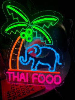 Thai food neon sign.