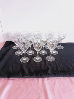 Set of 12 Vintage Crystal  Clear Cordial / Liqueur Glass 4oz Cut Crystal