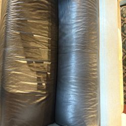Black leather small couch need gone asap! just bought.