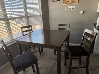 Gray Counter Height Table w/ 4 Chairs