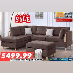 Sectional With Storage Ottoman 