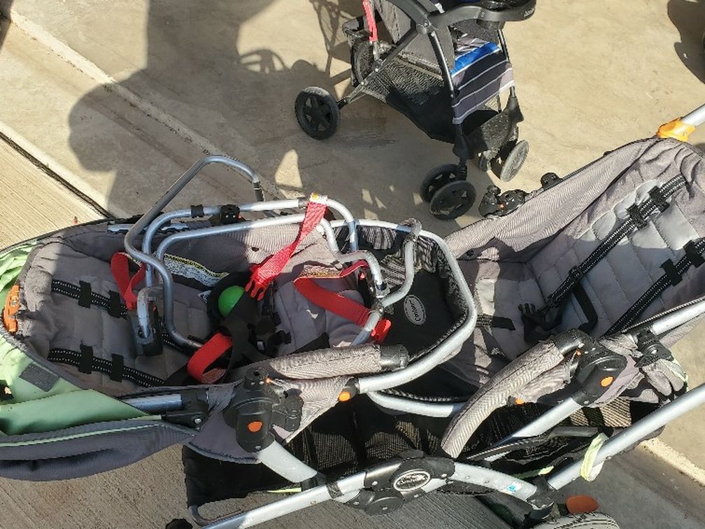 Double Stroller Two Car Seat