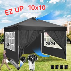 10x10 Pop Up Canopy Tent with Sidewalls,, Easy Pop Up Waterproof